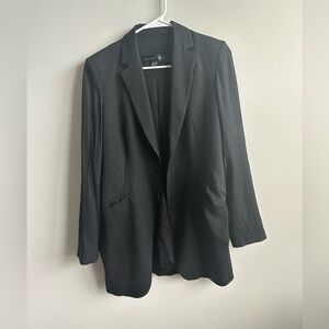 Theysken’s Theory Black Silk Blend One Button Blazer Business Career Size 2/36